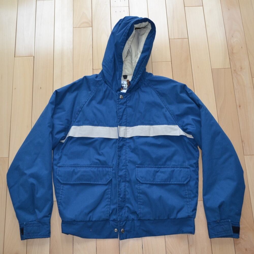 Vintage 80s Woolrich Winter Jacket Size Medium Blue
